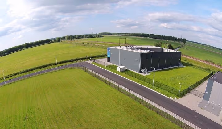 Data center in a field